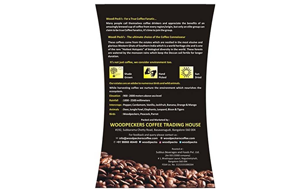 Woodi Peck's 100% Arabica Roast & Ground Coffee    Pack  250 grams